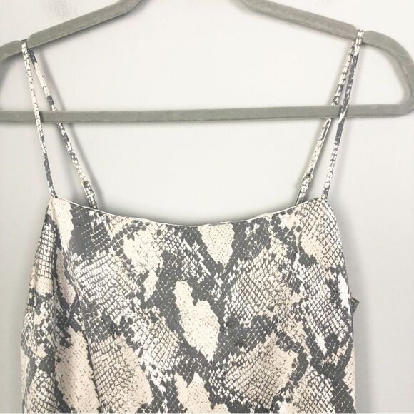 H&M | Satin Look Snake Print Midi Slip Dress Spaghetti Straps Women’s Size Small - Picture 6 of 12
